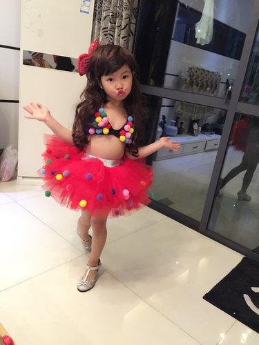 六一儿童演出服装比基尼泳衣表演服饰T台走秀舞蹈裙子快乐舞蹈