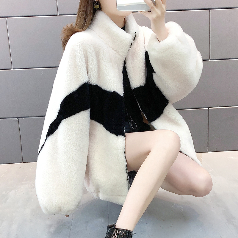 加绒加厚宽松百搭羊羔毛皮毛一体