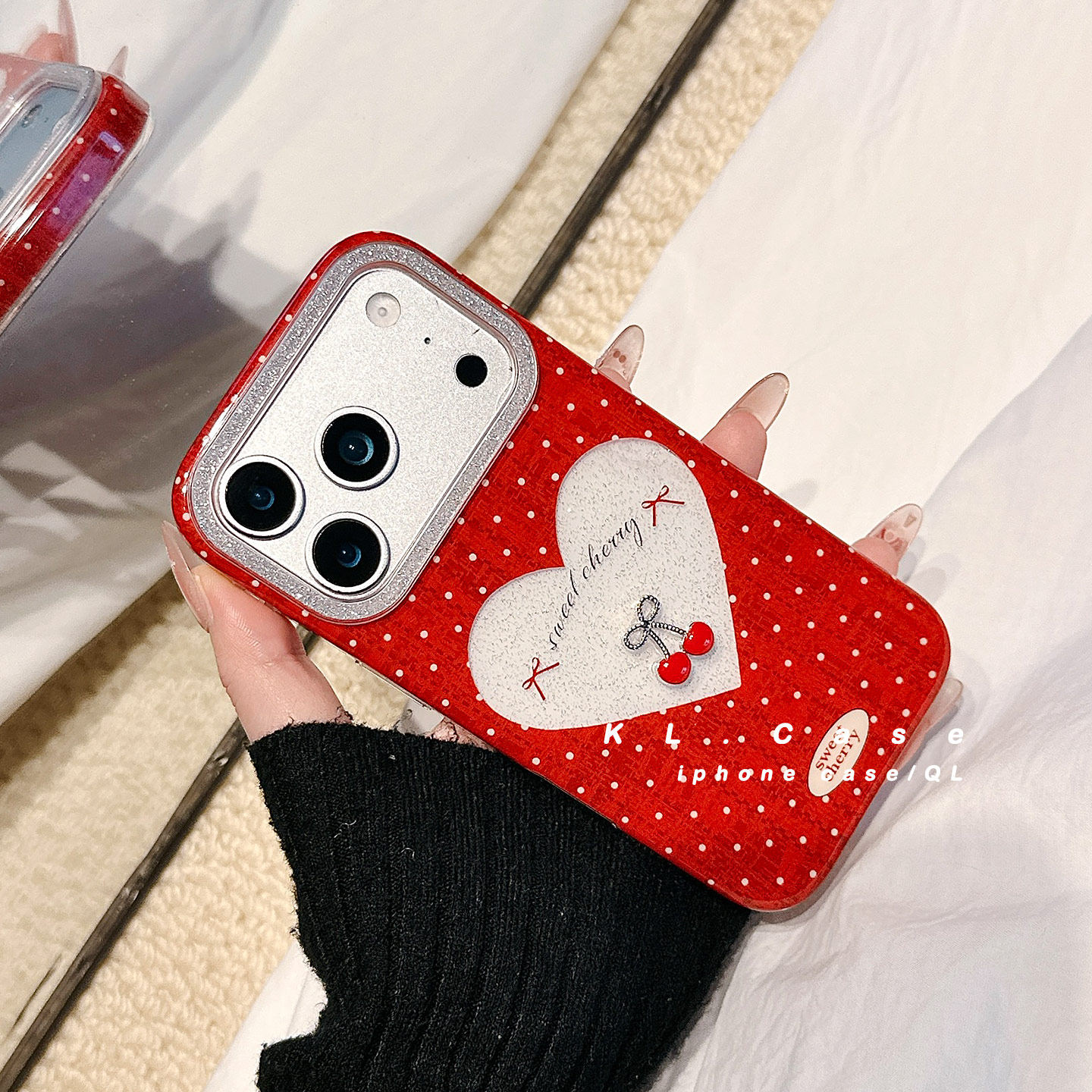 ins波点爱心樱桃适用苹果17手机壳iPhone17promax新款16防摔保护套15硅胶14全包13小众高级感超好看红色女软p,3C数码配件,手机保护套/壳,淘宝优惠券,粉丝福利购,淘宝优惠卷