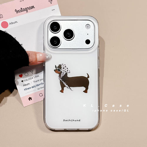 适用于iPhone可爱腊肠狗手机壳