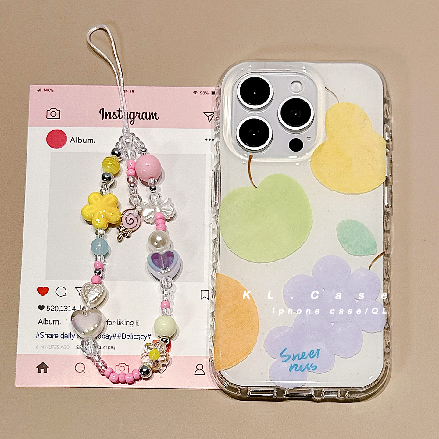 适用于iPhone亚克力小清新手机壳
