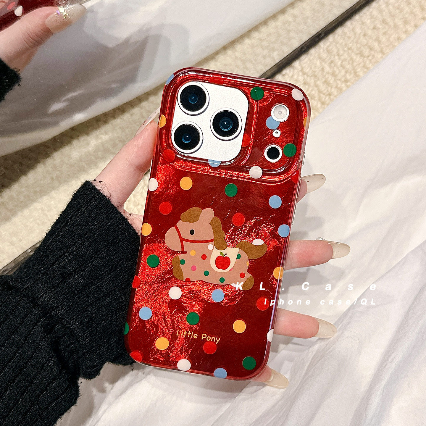 壳侣 简约波点小马适用苹果17手机壳iPhone17promax新款16防摔保护套15硅胶14全包13小众高级感新年红色女软p,3C数码配件,手机保护套/壳,淘宝优惠券,粉丝福利购,淘宝优惠卷