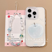 壳侣适用苹果13手机壳iPhone16保护套15 14硅胶防摔新款 17promax全包小众高级感简约艺术苹果带链条挂绳女软p