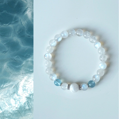 【普陀山祝福】海蓝宝水晶手串