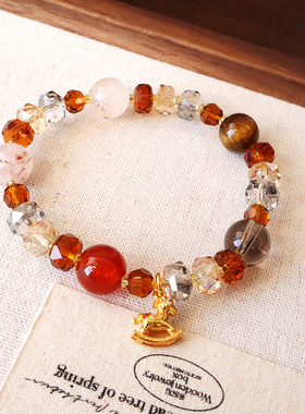 【普陀山祝福】好运水晶小马手串