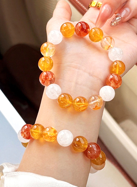 【普陀山祝福】黄胶花水晶手串