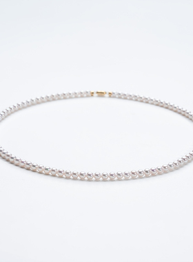 【】爱迪生珍珠G18K金白色珍珠项链4-5mm