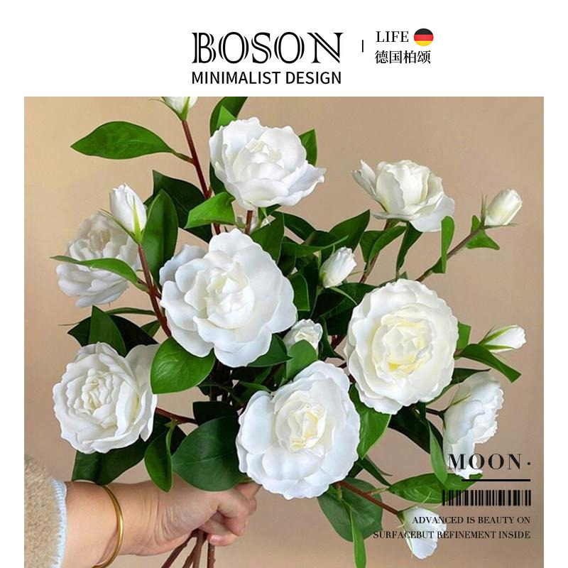 BOSON·Moon·彷真花栀子花餐桌客厅卧室家居装饰花束假花 | 月白