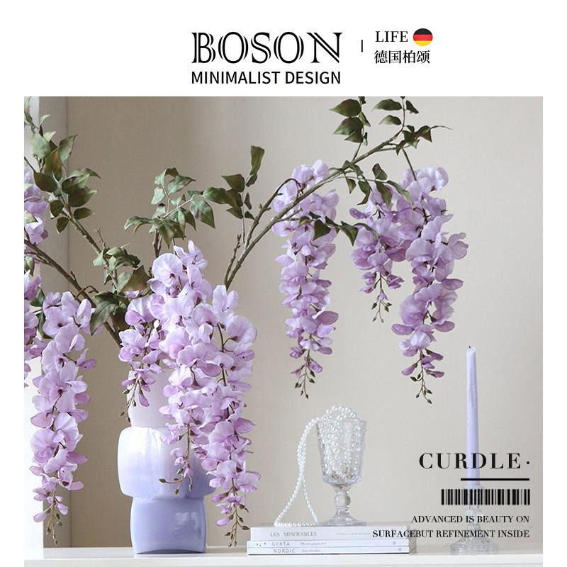 BOSON·Curdle·彷真花法式紫藤花高级感逼真假花摆设装饰 | 凝穗