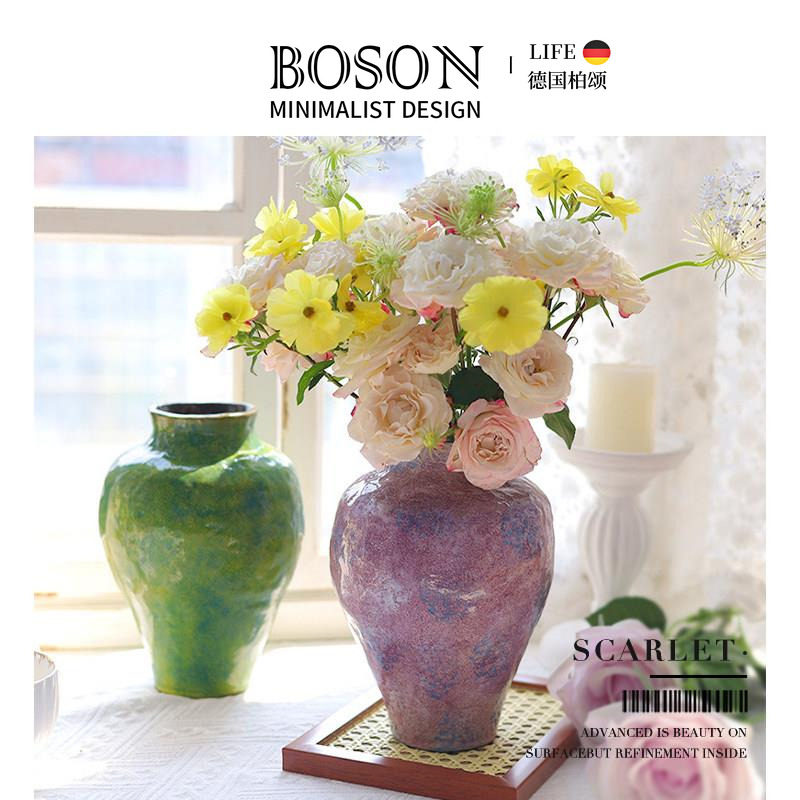 BOSON·Scarlet·花瓶陶瓷创意插花器水培客厅桌面装饰摆饰 |绯梦