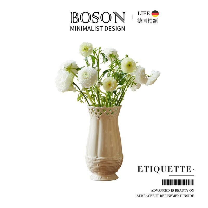 BOSON·Etiquette·花瓶欧式复古陶瓷客厅水培鲜花插花摆件| 宜礼