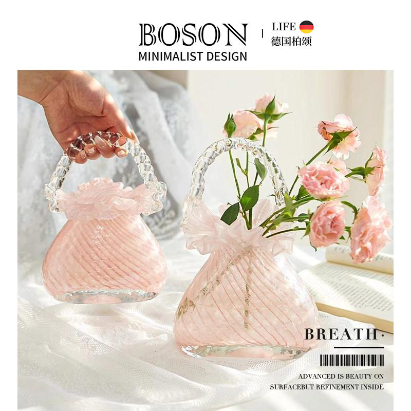 BOSON·Breath·花瓶高级感精致轻奢琉璃手提包包花篮客厅 | 气息