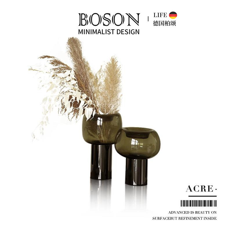 BOSON·Acre·花瓶高透玻璃客厅饭厅花插摆件可水培插花器 | 阿卡
