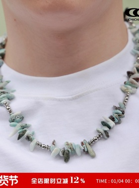 CHICHABOOM天然石钛钢珠串珠项链