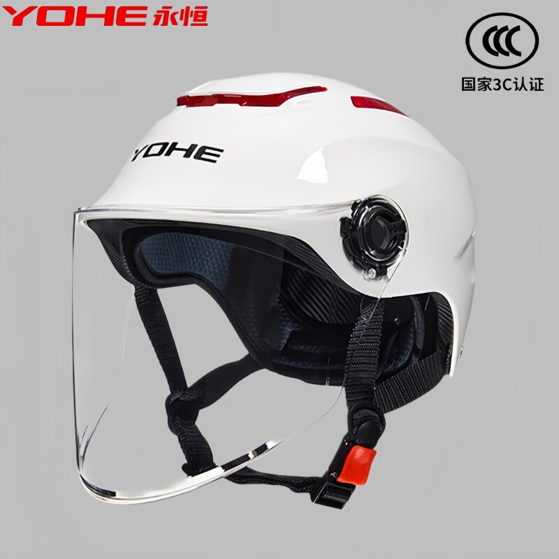 YOHE永恒A类3C电动车头盔夏盔半盔365成人男女安全帽魔术贴调头围