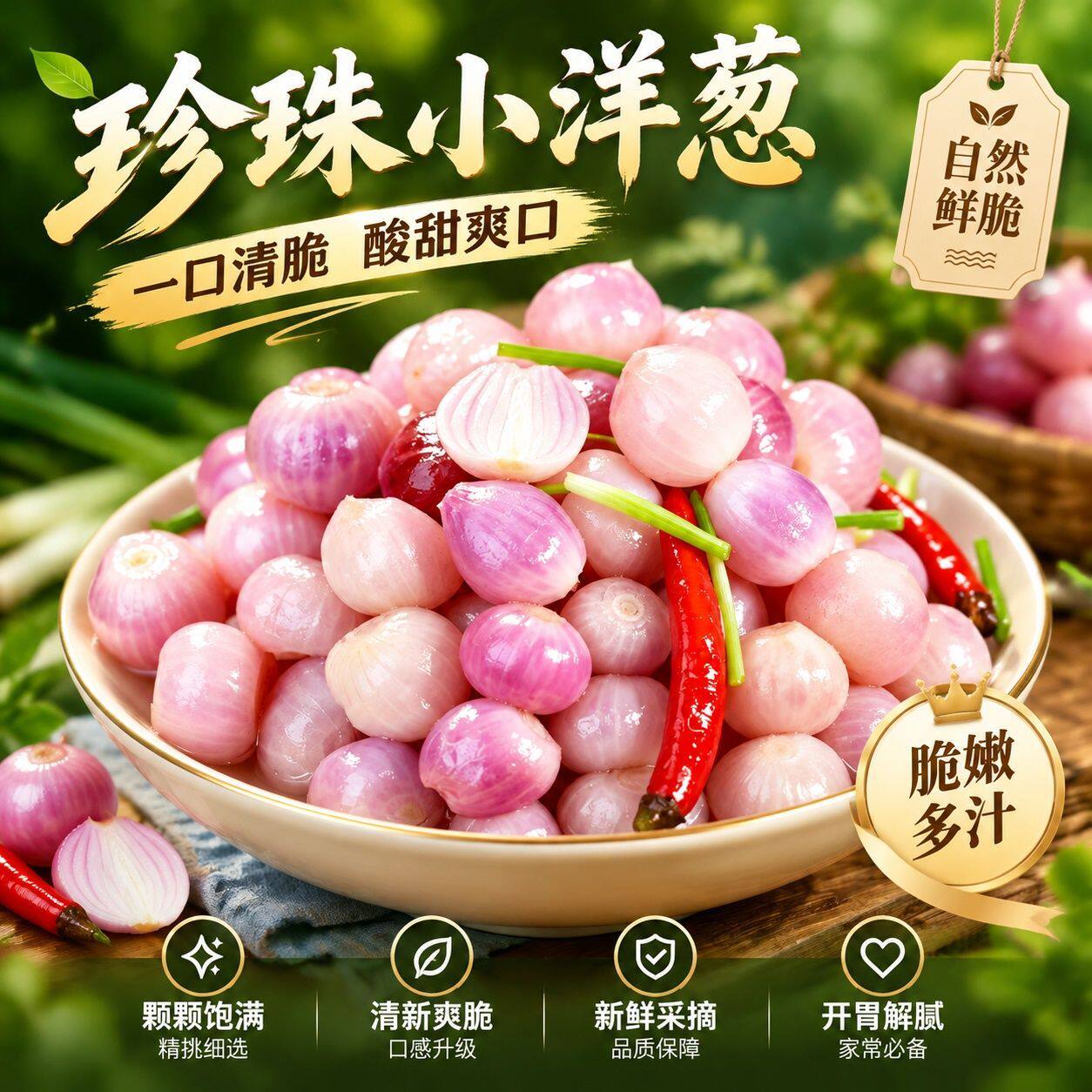 泡珍珠小洋葱新货老坛泡菜腌制正宗酸辣不甜新鲜珍珠洋葱速食菜