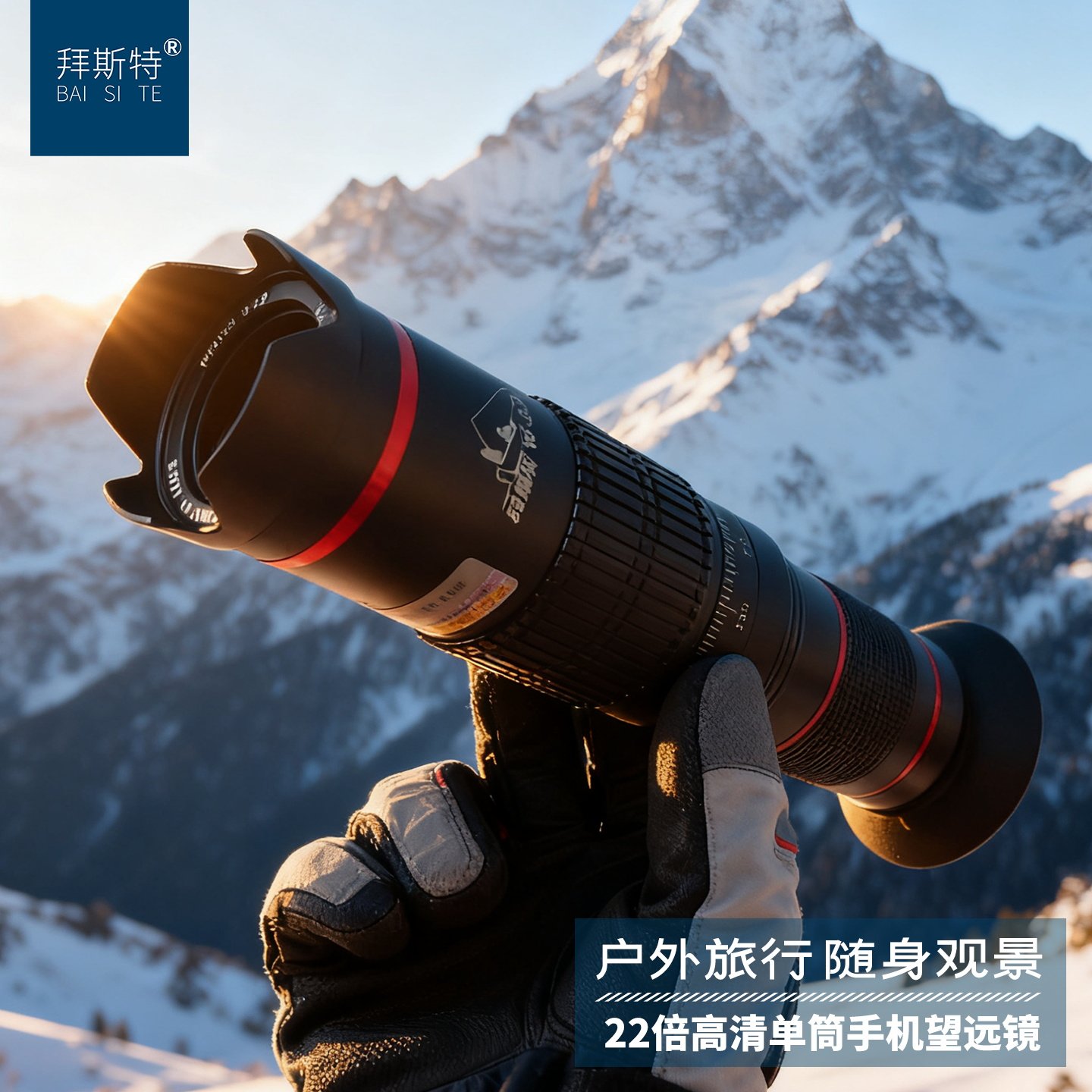 拜斯特手持高清单筒望远镜金属外壳镀膜镜片户外观景看演唱会便携
