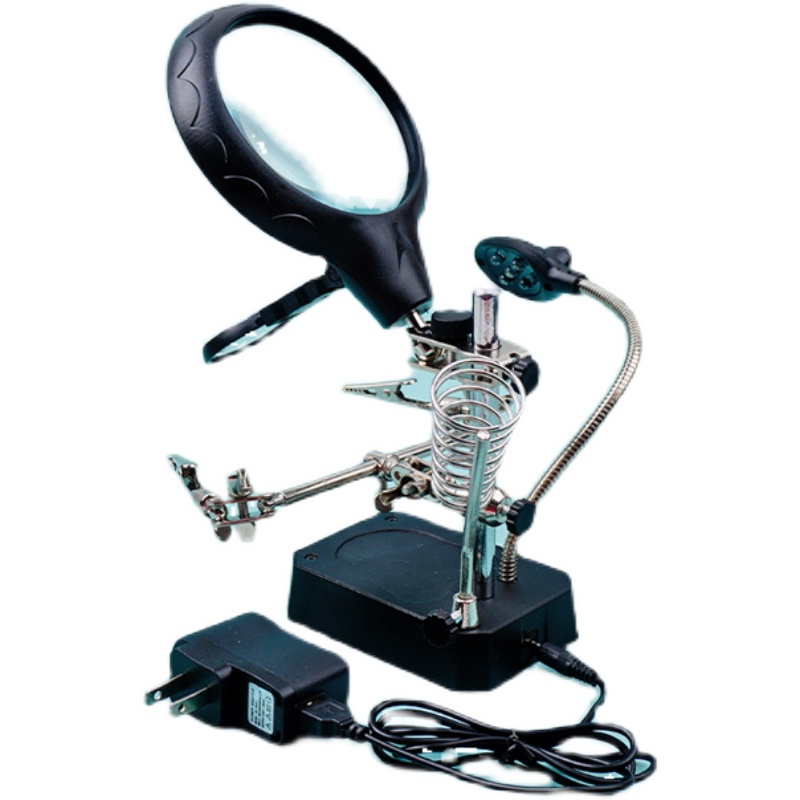 10倍台式维修放大镜带led灯高清高倍修表手机电子电路板用焊接工