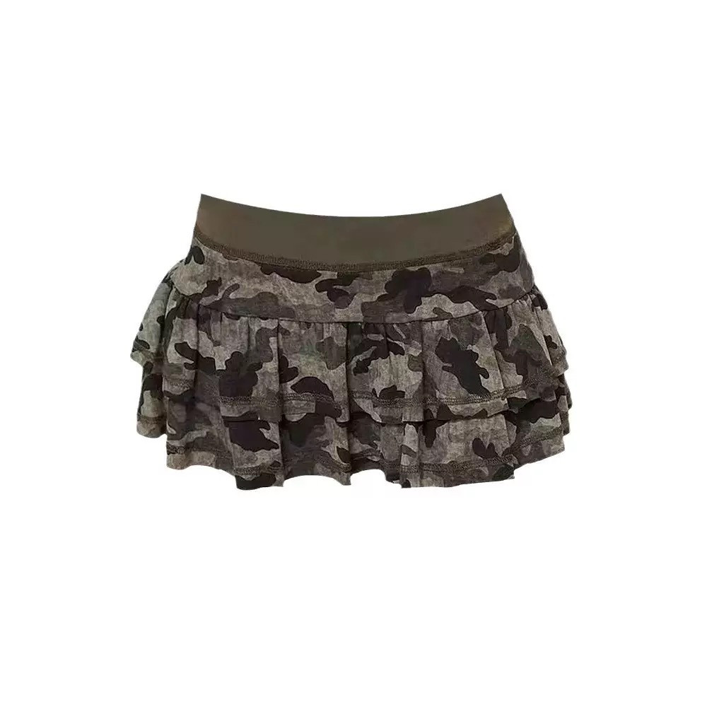 Y2K Camouflage Skirt Slim Fit Harajuku Rock Style - Taobao product photo 3
