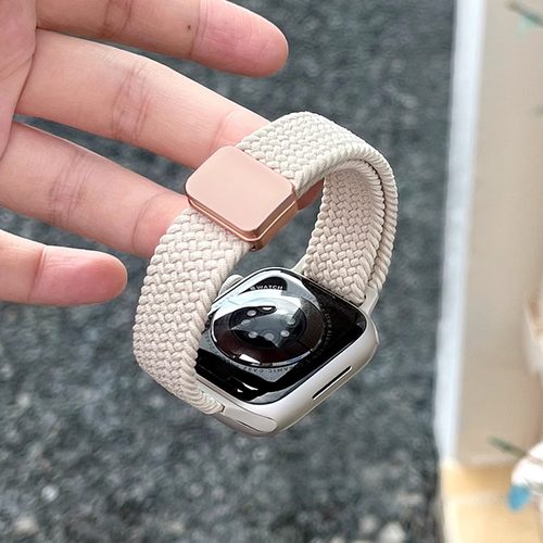 适用iWatch细款磁吸编织尼龙表带