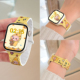 7卡通撞色SE小众iWatch运动透气ultra女细款 可爱星星人适用苹果手表S11硅胶磁吸回环表带applewatch10 腕带