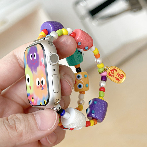 适用iwatch多巴胺小怪兽弹力表带