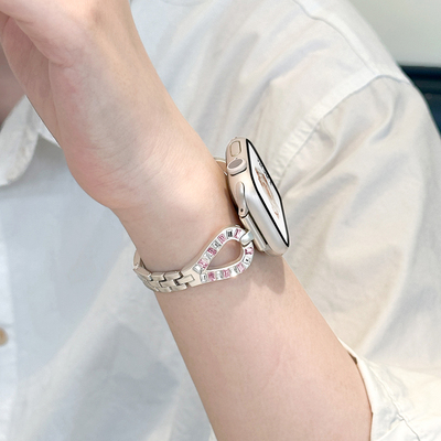 适用iWatch闪钻水滴型金属细表带