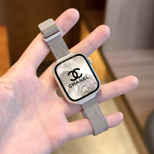 适用iwatch米兰金属磁吸细款表带