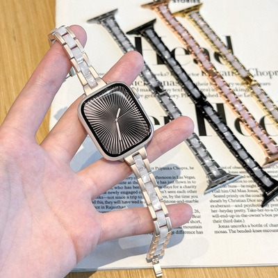 适用iWatch三株间树脂细款表带