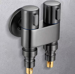 马桶伴侣一进二出角阀洗衣机全铜水龙头大流量分水阀双控止水接头