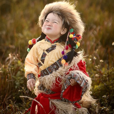 藏布拉儿童新款藏袍藏式民族风