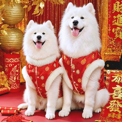 狗狗衣服金毛新中式国风马甲背心