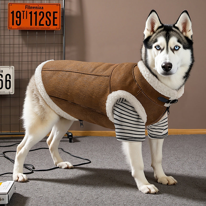 狗狗衣服冬季保暖麂皮绒厚棉服边牧金毛拉布拉多萨摩耶大型犬马甲