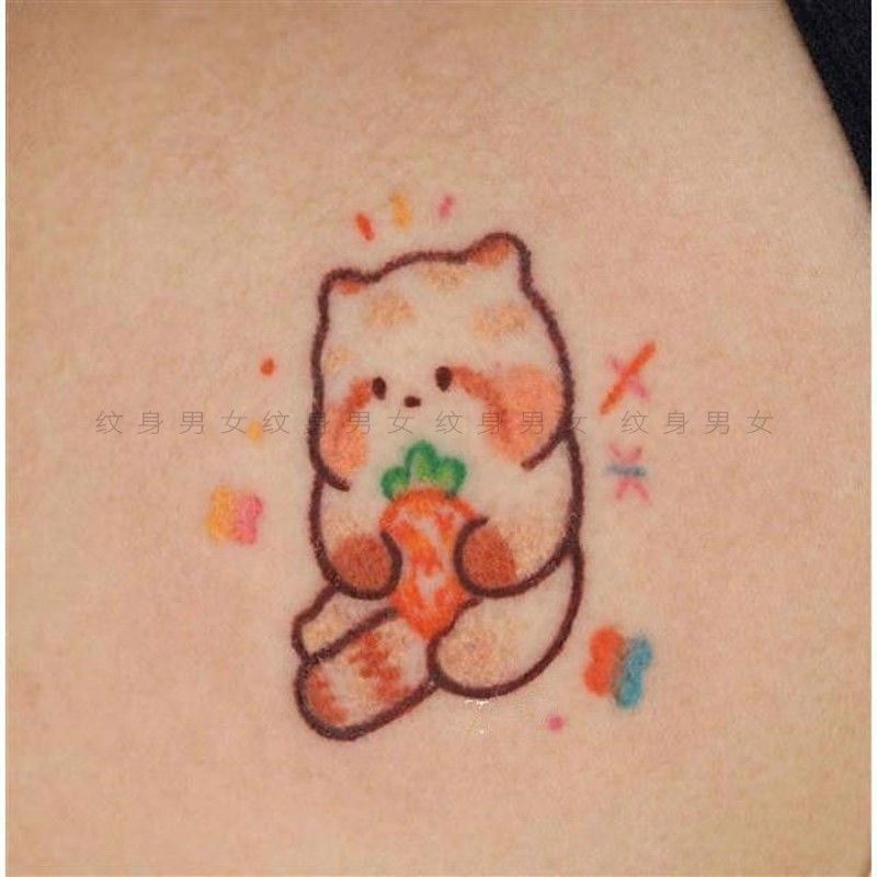 手腕小浣熊防水少女持久ins风软妹可爱纹身贴