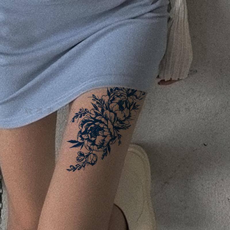 两周草本果汁贴纹身 花臂 花朵植物大图案防水女持久半臂 手臂腿