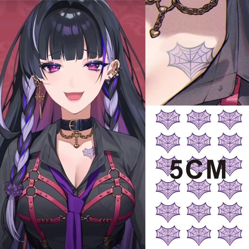 虚拟主播XSOLEIL彩虹社狂兰Meloco Kyoran cosplay纹身贴防水持久