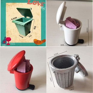 dollhouse miniatures微缩食玩模型diy仿真黏土迷你厨房垃圾桶