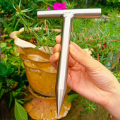 打洞播种器实心不锈钢养花种菜移苗神器施肥多肉专业打孔器多用锤