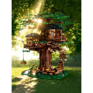 乐积木高四季树屋创意别墅小屋高难度大型建筑拼装积木成人版女生