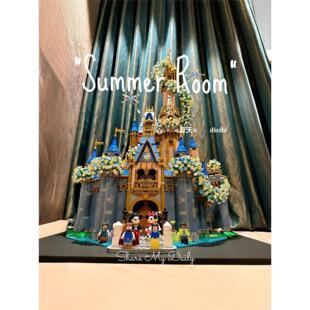 新款 玩具情人节礼物 灰姑娘迪士尼城堡积木女生仙气别墅房建筑拼装