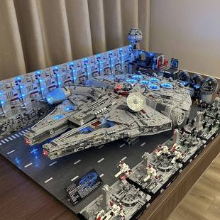 乐积木高新款宇宙战舰星球大战千年隼积木巨大型飞船拼装益智玩具