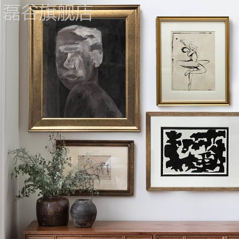 网红客厅象抽装饰挂画欧组合画轻奢复古画四联式艺术画图片