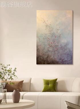 网红侘寂风梅厅花绘油画花卉手孤傲寒梅大幅客装饰画入户玄关肌理