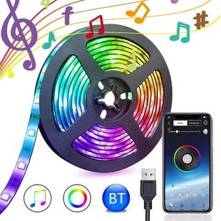 饰电视背景墙拾音控制 led5V灯带5050RGB自粘贴片七彩遥控家用装