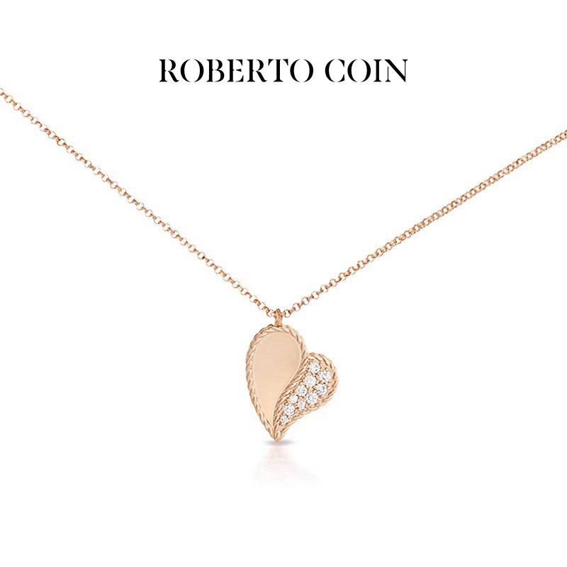 【24期免息】ROBERTO COIN/珂瑛GOLD TREASURES 18k 钻石爱心项链