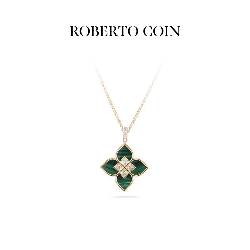 【24期免息】ROBERTO COIN/珂瑛VENETIAN PRINCESS孔雀石钻石项链