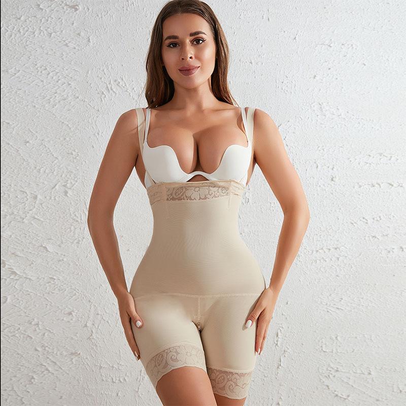 one piece booty lifted corset shapewear bodysuit plus size