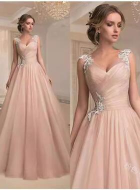 fashionable dress skirt V-neck top dress long tube Long