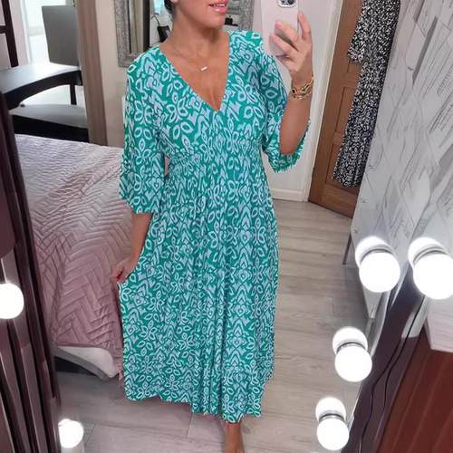 beach loose seaside size V-neck dress dress skirt floral