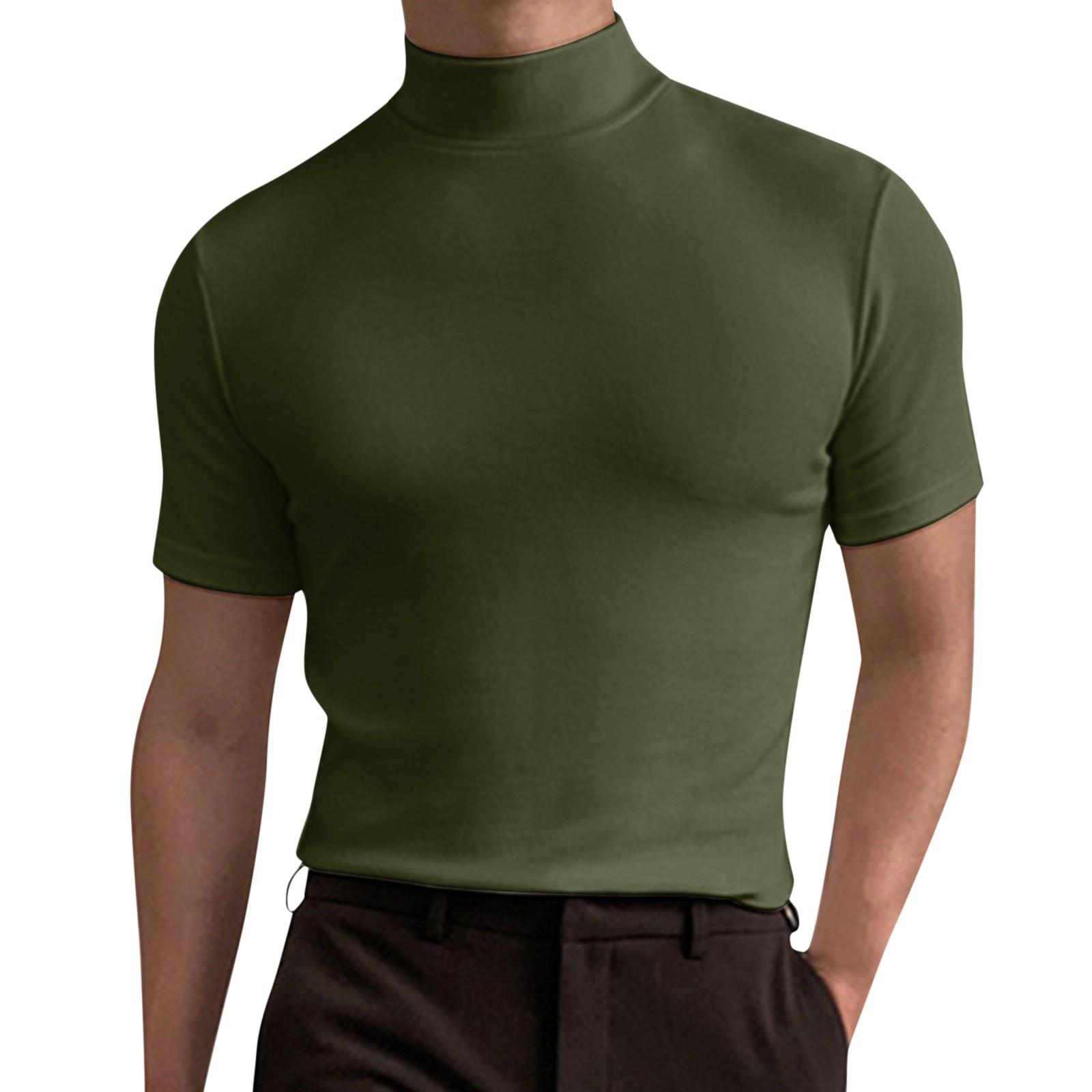 top color solid shirt bottoming mens T-shirt short-sleeved